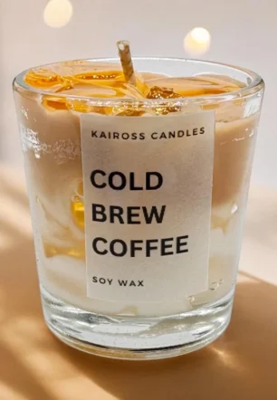 Cold brew iced coffee scented candle freshly brewed coffee aroma hand poured soy wax candle