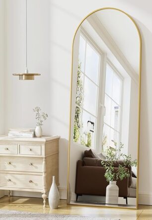 Arched Floor Mirror, 56"x20" Full Length Mirror, Standing Mirror Hanging or Leaning